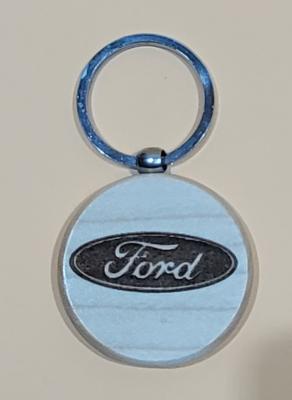 Keyring with Metal Ring Round Laser Engraved